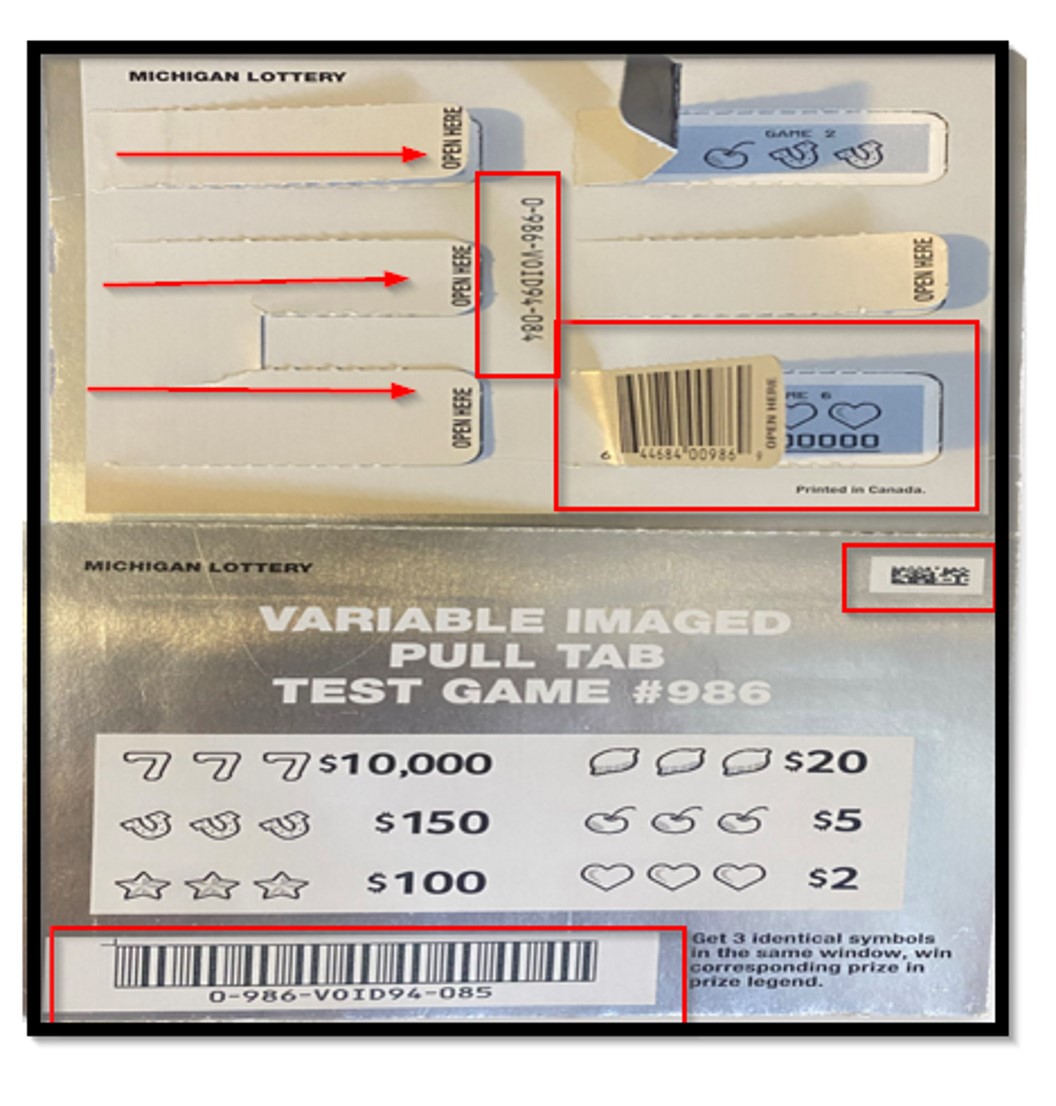 Pull tab ticket Tile