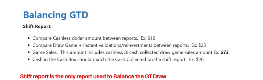 Balancing GTD report 