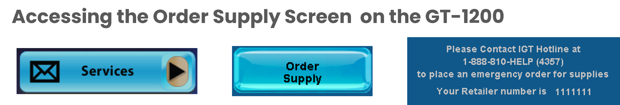 accessing order supply screen