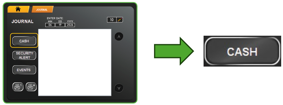 cash button location
