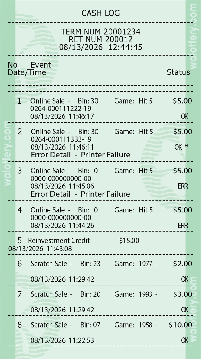 cash log sample