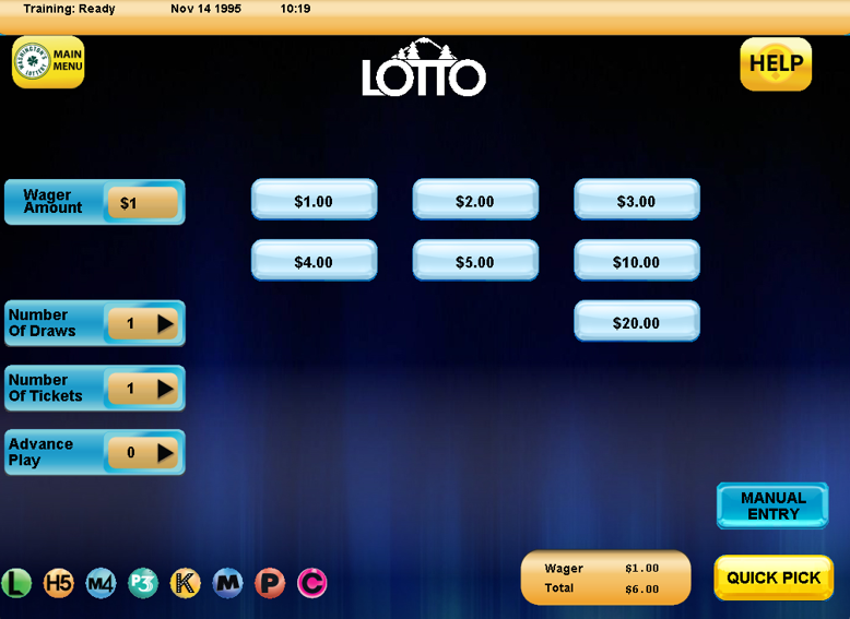 lotto purchase screen